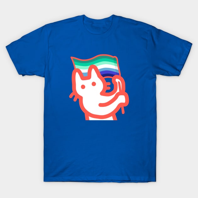 owie waving a gay pride flag T-Shirt by owiebrainhurts